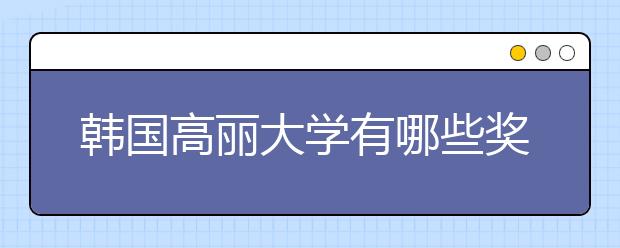 韩国高丽大学有哪些奖学金