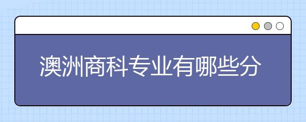 澳洲商科专业有哪些分支专业？