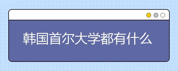 韩国首尔大学都有什么专业