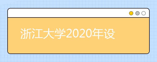 浙江大学2020年设计学类招生简章