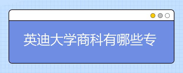 英迪大学商科有哪些专业