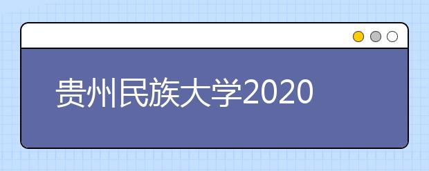 贵州民族大学2020年省外艺术类专业招生简章