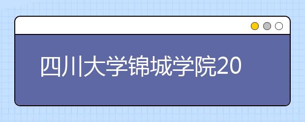 四川大学锦城学院2020年艺术类校考（调整）招生简章