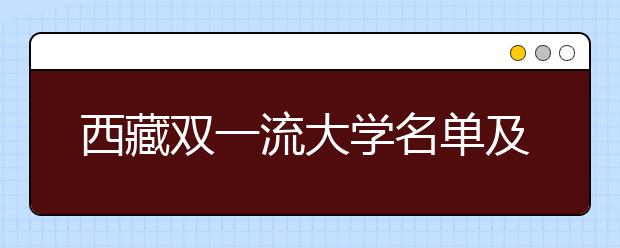 西藏双一流大学名单及分数线排名(新版)