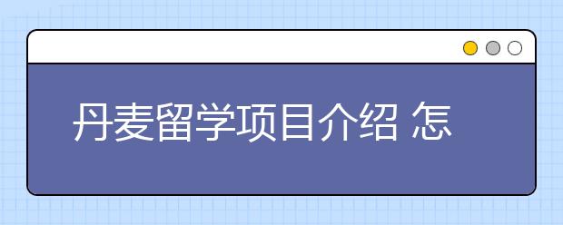 丹麦留学项目介绍 怎样申请安徒生计划