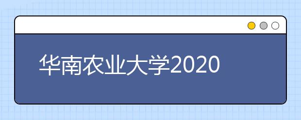 华南农业大学2020年艺术类表演专业校考调整方案