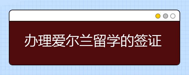 办理爱尔兰留学的签证需要什么材料