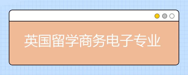 英国留学商务电子专业申请条件