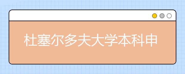 杜塞尔多夫大学本科申请条件