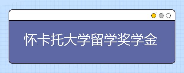 怀卡托大学留学奖学金申请指南