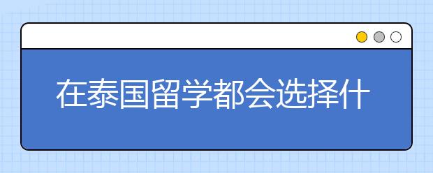 在泰国留学都会选择什么专业