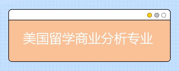 美国留学商业分析专业申请需知