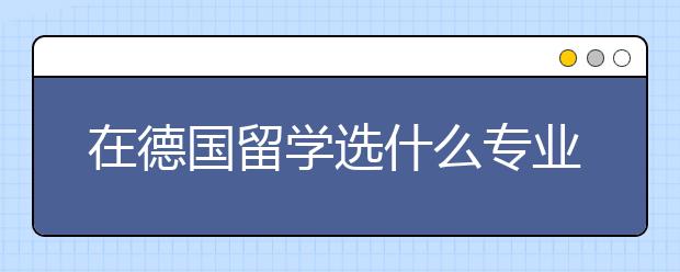 在德国留学选什么专业才好回国就业