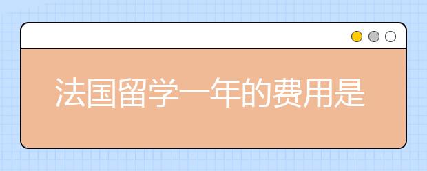 法国留学一年的费用是多少