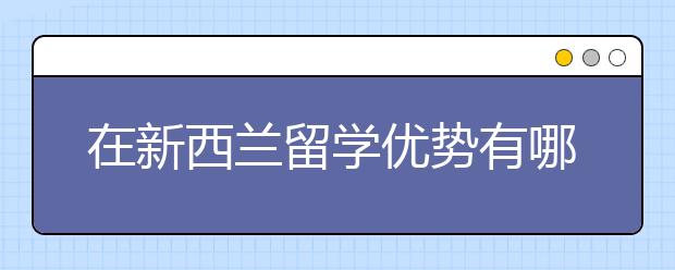 在新西兰留学优势有哪些