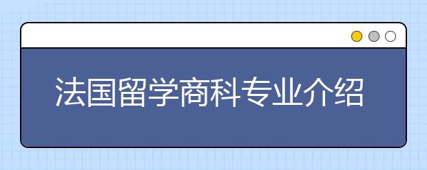 法国留学商科专业介绍