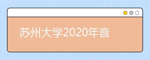 苏州大学2020年音乐表演专业校考合格线