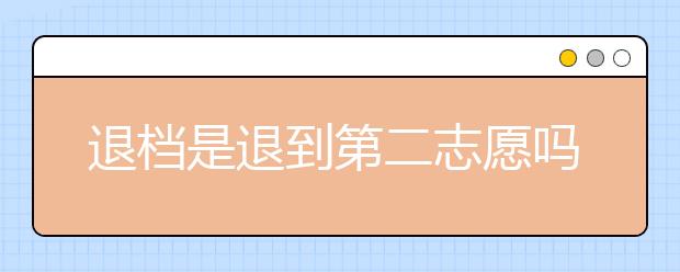 退档是退到第二志愿吗及后果