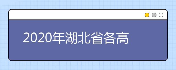 2020年湖北省各高校招生章程汇总