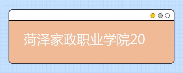 菏泽家政职业学院2020年普通高等教育招生章程