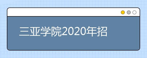 三亚学院2020年招生章程