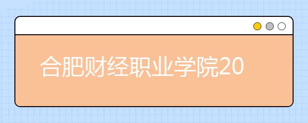 合肥财经职业学院2020年招生章程