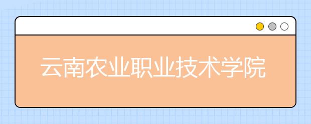 云南农业职业技术学院2020年招生章程