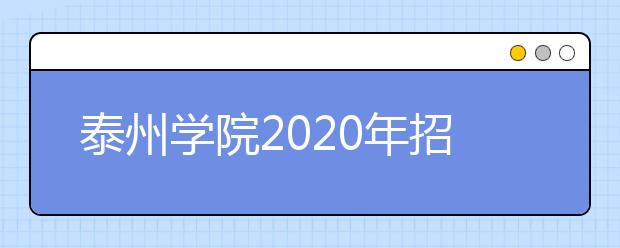 泰州学院2020年招生章程