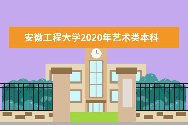 安徽工程大学2020年艺术类本科专业招生计划