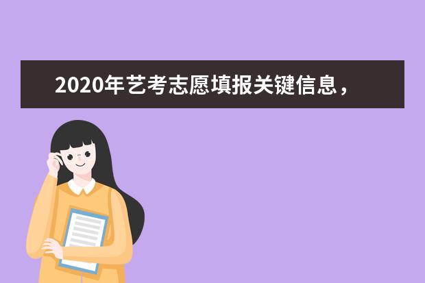 2020年艺考志愿填报关键信息，教你如何“赢在录取”