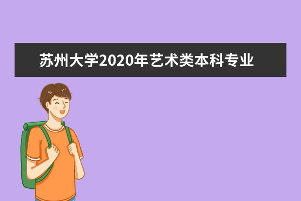 苏州大学2020年艺术类本科专业招生计划