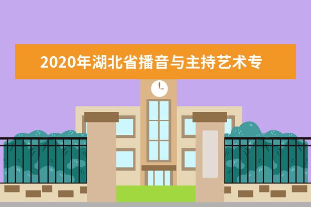 2020年湖北省播音与主持艺术专业统考报考须知