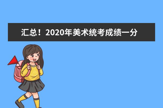 汇总！2020年美术统考成绩一分一段表