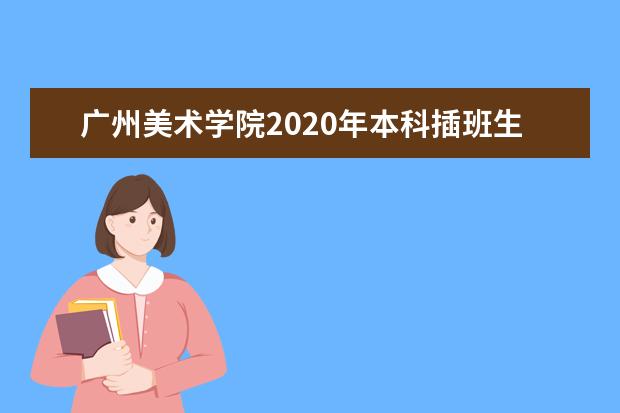 广州美术学院2020年本科插班生专业考试相关事宜的通知