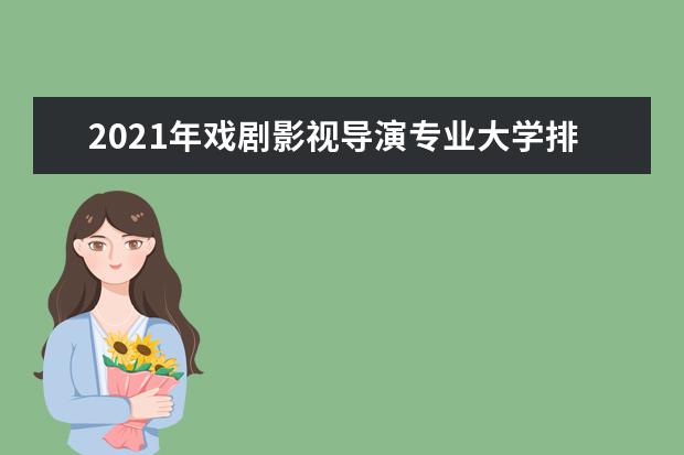 2021年戏剧影视导演专业大学排名及分数线【统计表】