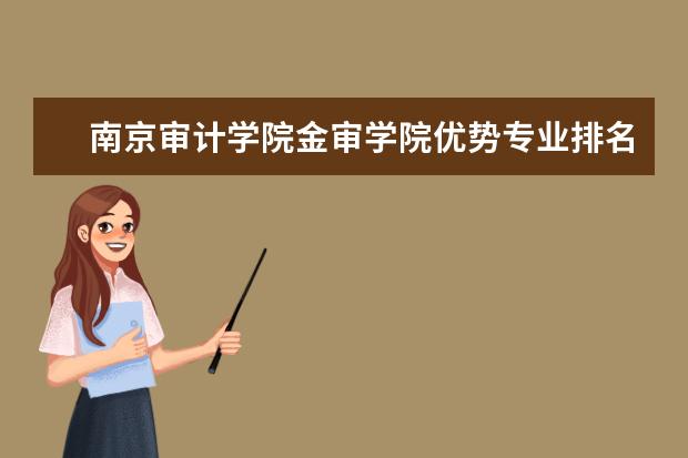 南京审计学院金审学院优势专业排名,2021年南京审计学院金审学院最好的专业排名