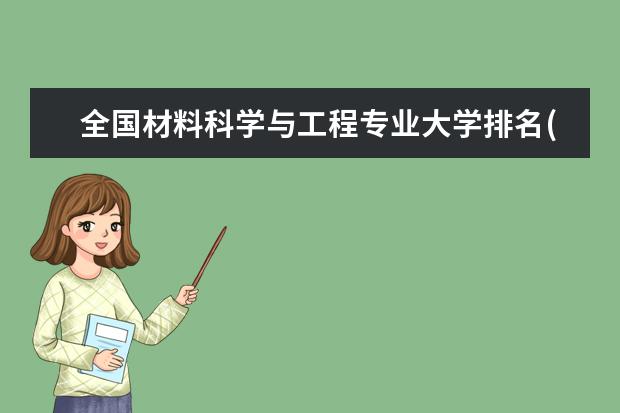 全国材料科学与工程专业大学排名(10篇)