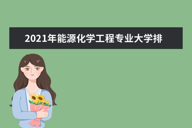 2021年能源化学工程专业大学排名及分数线【统计表】