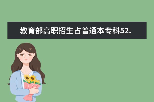 教育部高职招生占普通本专科52.9% 职校超七成学生来自农村