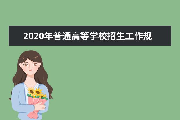 2020年普通高等学校招生工作规定（考试）