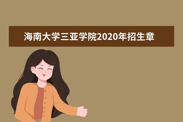 海南大学三亚学院2020年招生章程