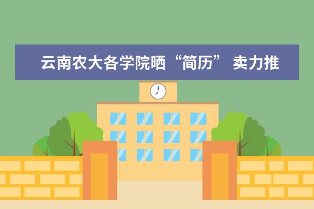 云南农大各学院晒“简历” 卖力推荐毕业生