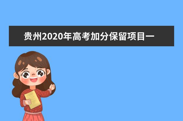 贵州2020年高考加分保留项目一览表