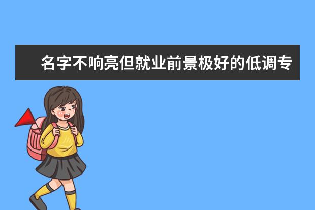 名字不响亮但就业前景极好的低调专业