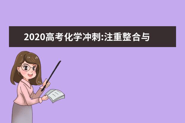 2020高考化学冲刺:注重整合与能力提升