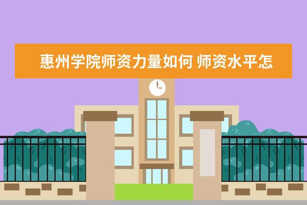 惠州学院师资力量如何 师资水平怎么样