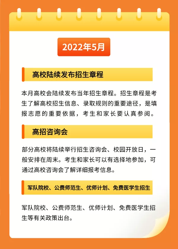 2022年高考月历已公布！