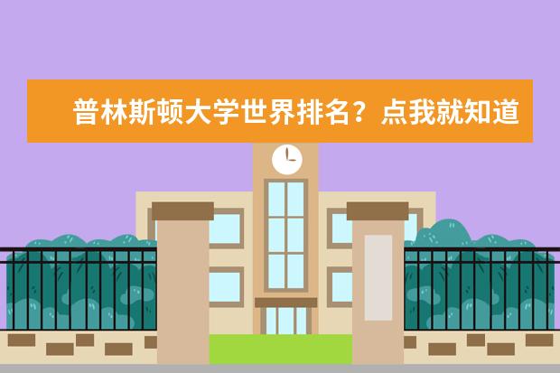 普林斯顿大学世界排名？点我就知道！