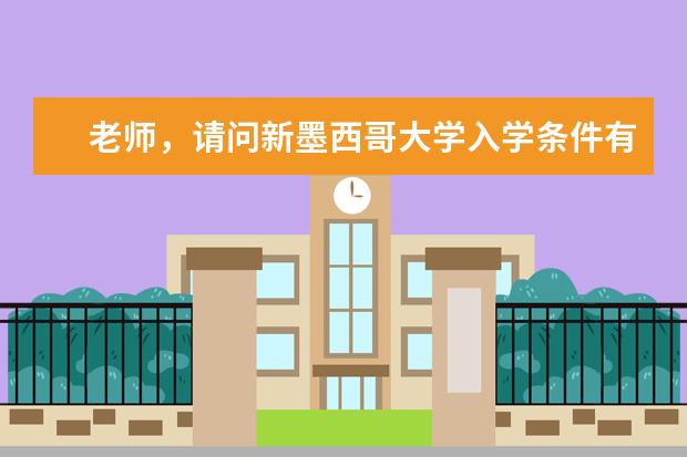 老师，请问新墨西哥大学入学条件有哪些？