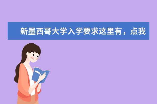 新墨西哥大学入学要求这里有，点我不要走~